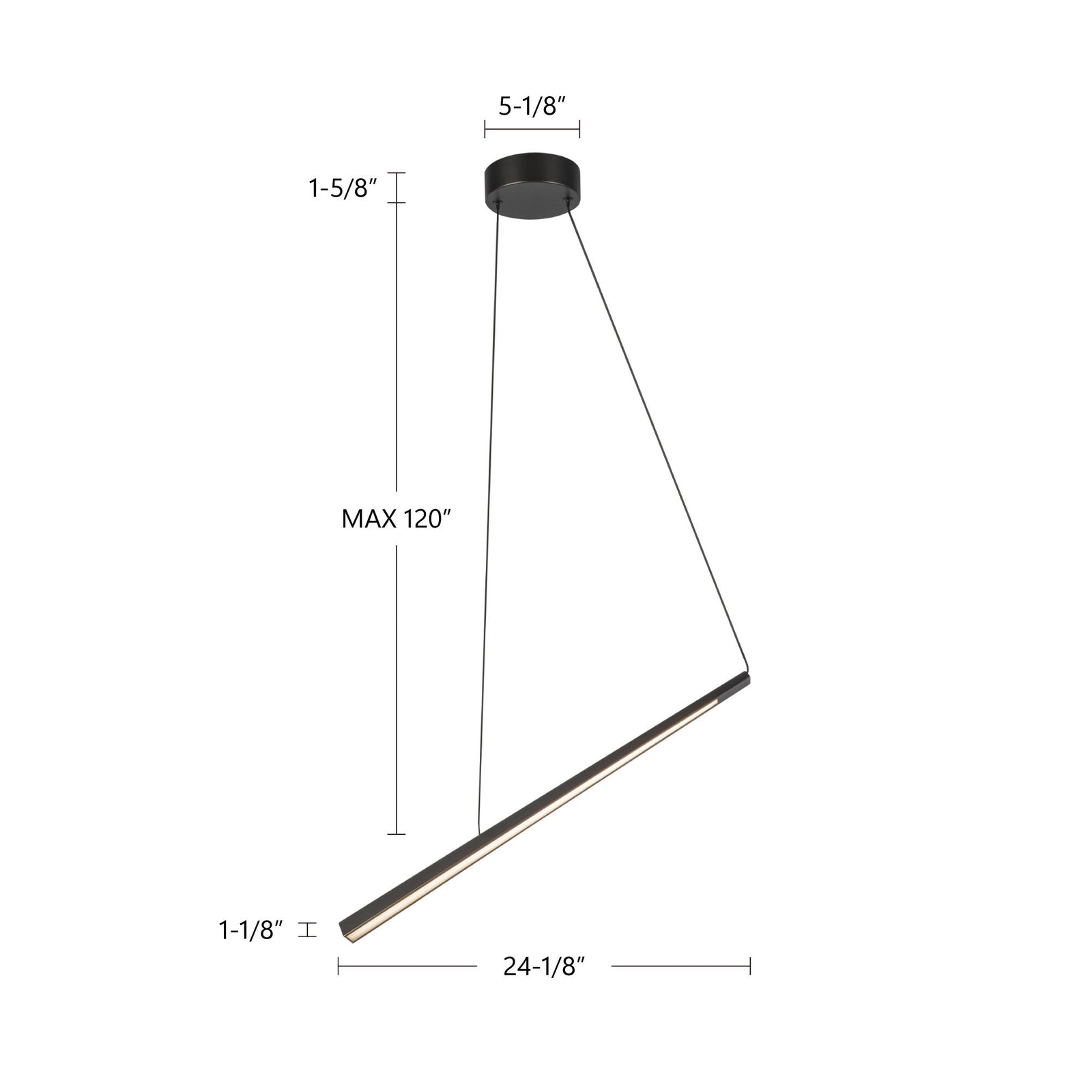Lex 24-in Urban Bronze LED Linear Pendant