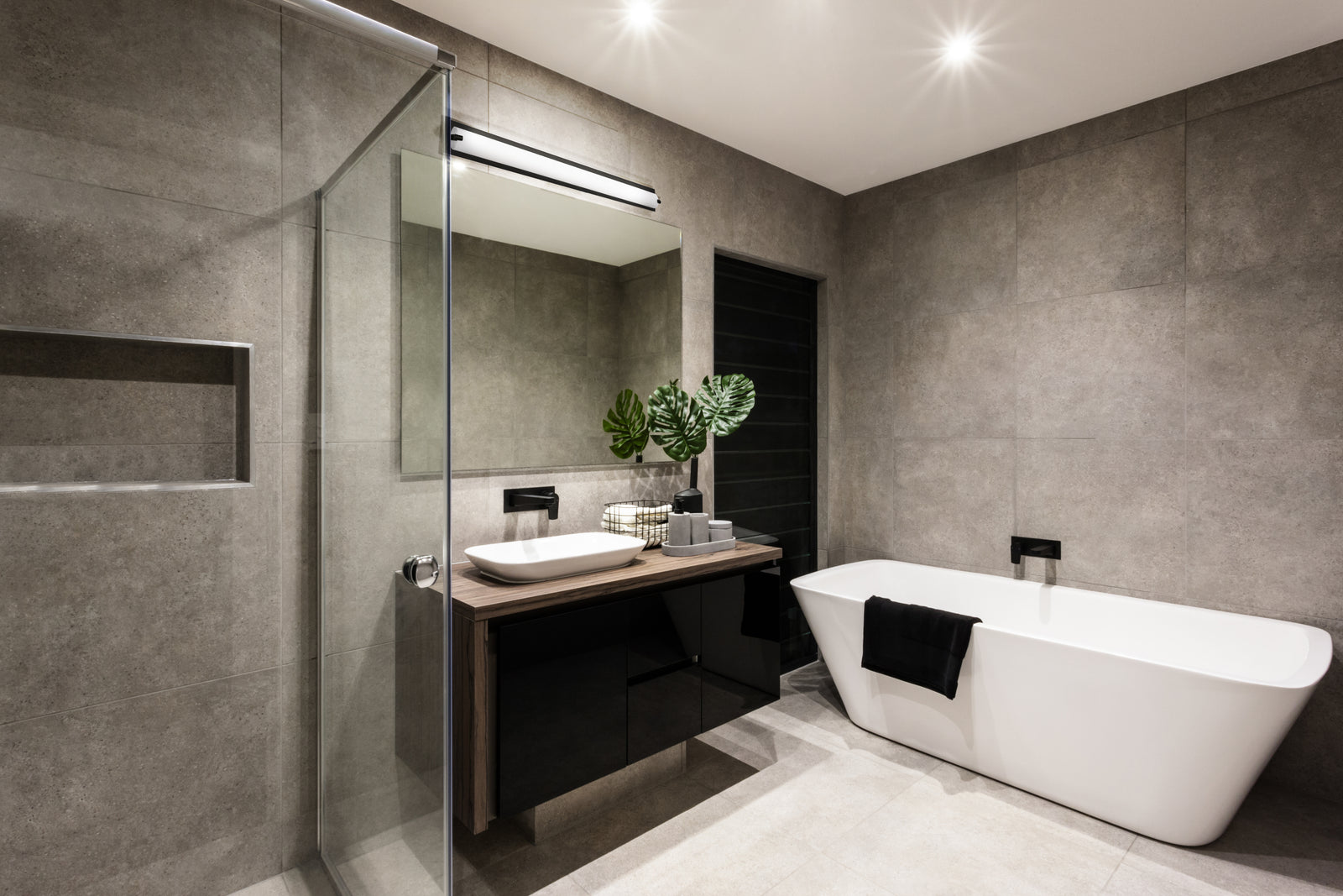 Lighthouse 38-in Black LED Vanity
