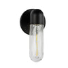 Lima 10-in Black/Clear Water Glass 1 Light Exterior Wall