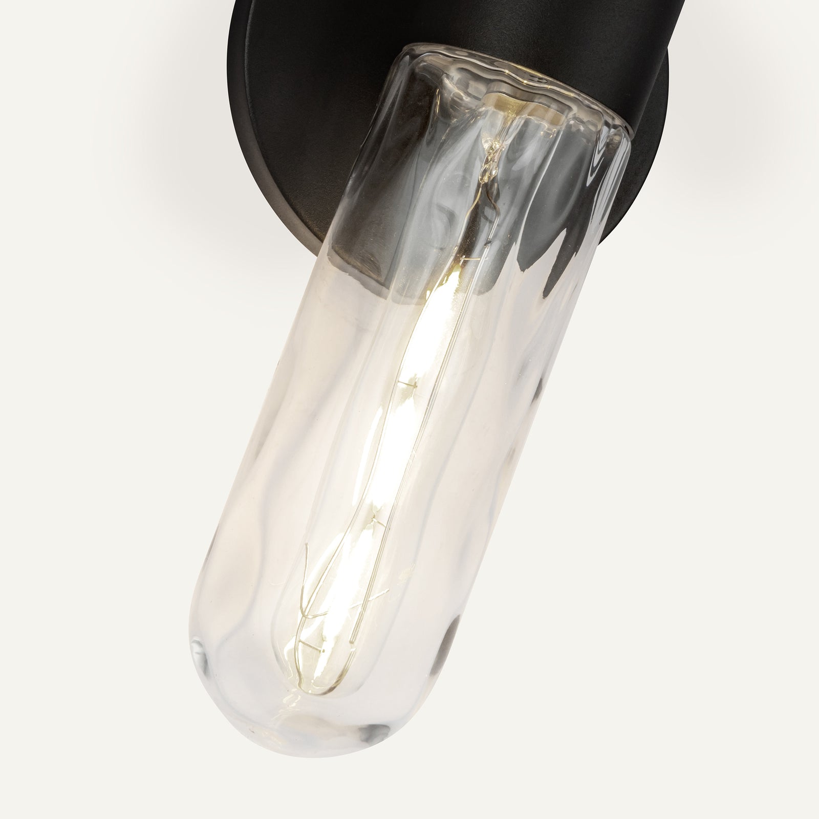 Lima 10-in Black/Clear Water Glass 1 Light Exterior Wall
