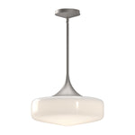 Lincoln 14-in Brushed Nickel/Glossy Opal Glass 1 Light Pendant