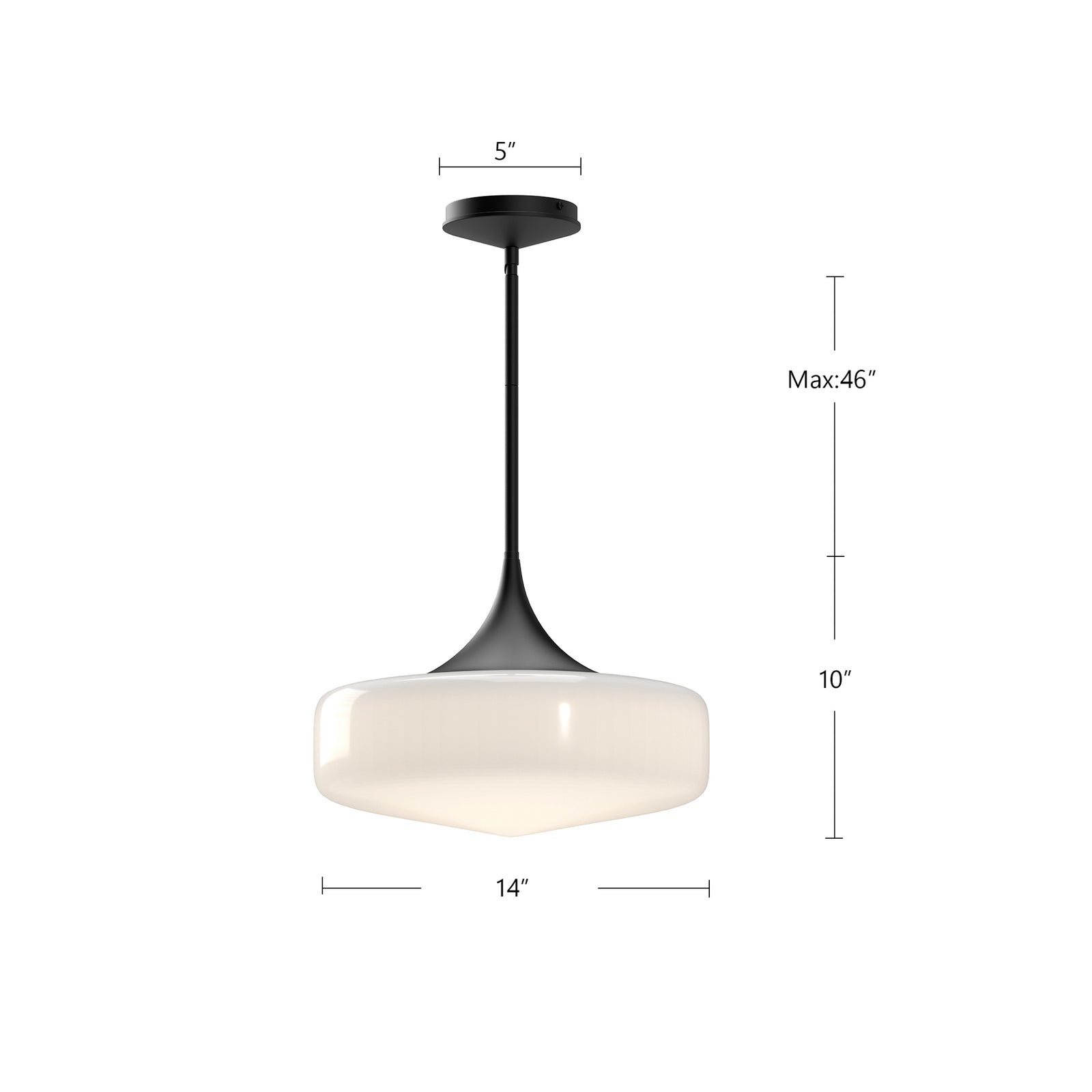 Lincoln 14-in Brushed Nickel/Glossy Opal Glass 1 Light Pendant