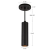 Lorna 8-in (2-in Dia.) 36 Degree Optic Black LED Pendant
