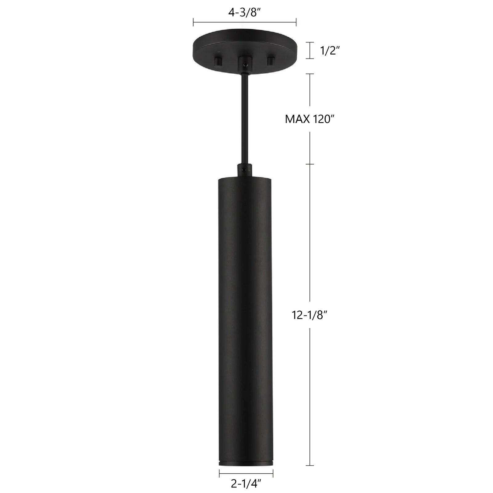 Lorna 12-in (2-in Dia.) 36 Degree Optic Black LED Pendant