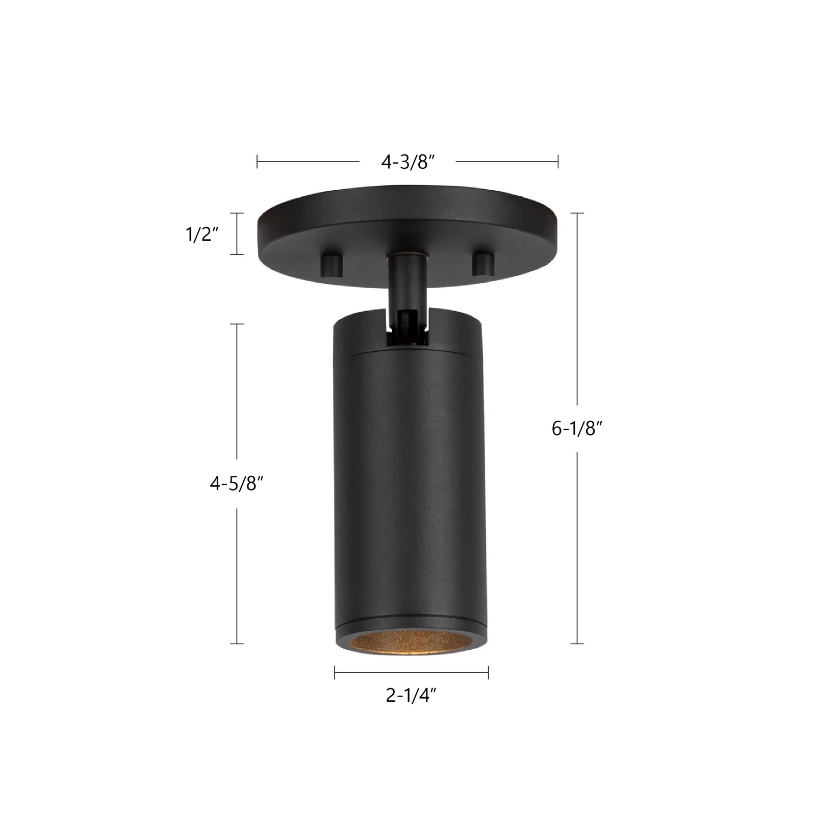 Lorna 6-in (2-in Dia.) 36 Degree Optic Black LED Adjustable Ceiling Mount