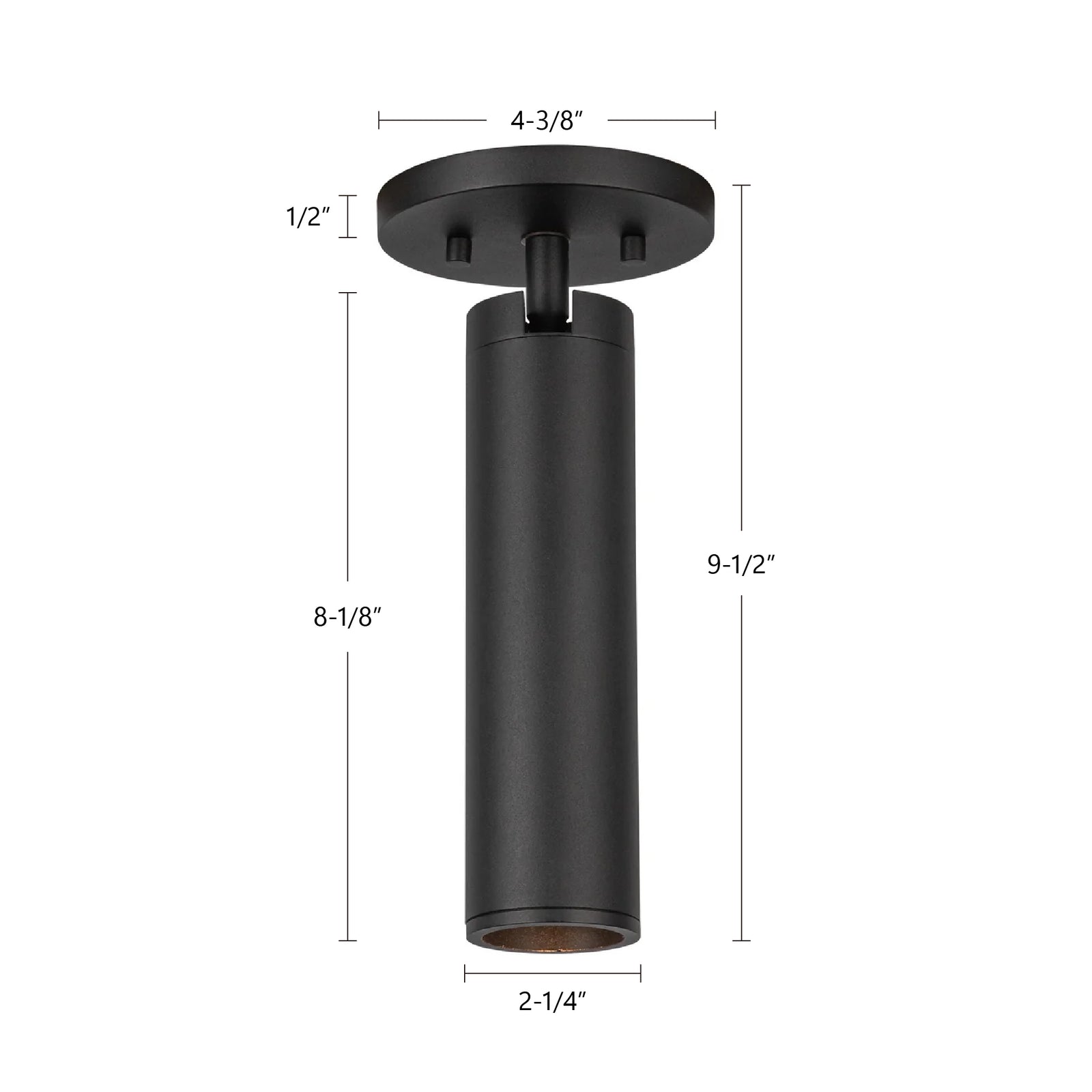Lorna 9-in (2-in Dia.) 36 Degree Optic Black LED Adjustable Ceiling Mount