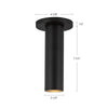Lorna 8-in (2-in Dia.) 36 Degree Optic Black LED Ceiling Mount