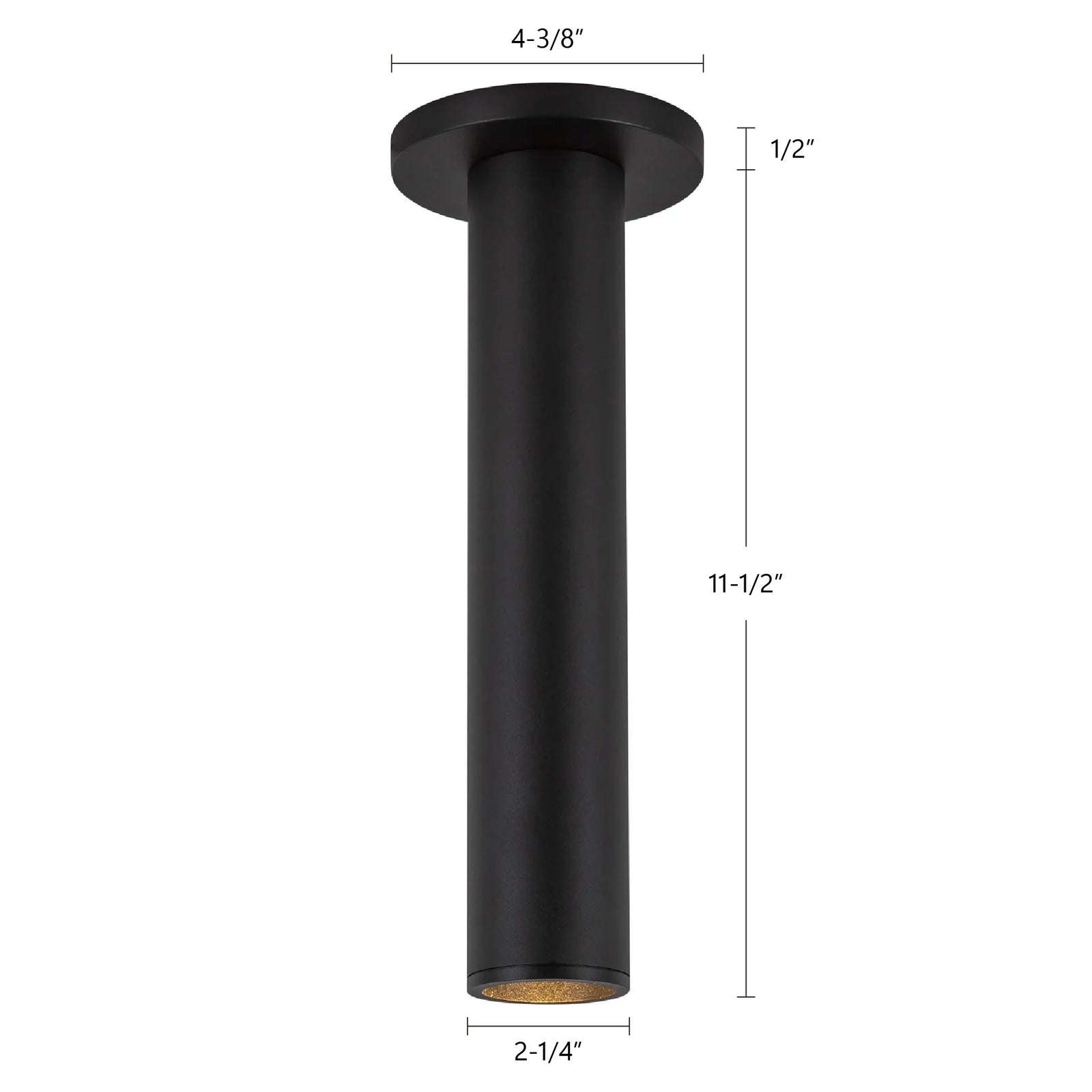 Lorna 12-in (2-in Dia.) 36 Degree Optic Black LED Ceiling Mount