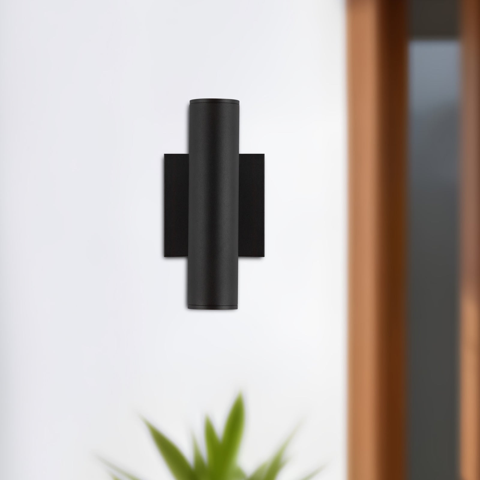 Lorna 9-in (2-in Dia.) 36 Degree Optic Black LED Wall Sconce Up/Down Light