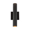 Lorna 12-in (2-in Dia.) 36 Degree Optic Black LED Wall Sconce Up/Down Light