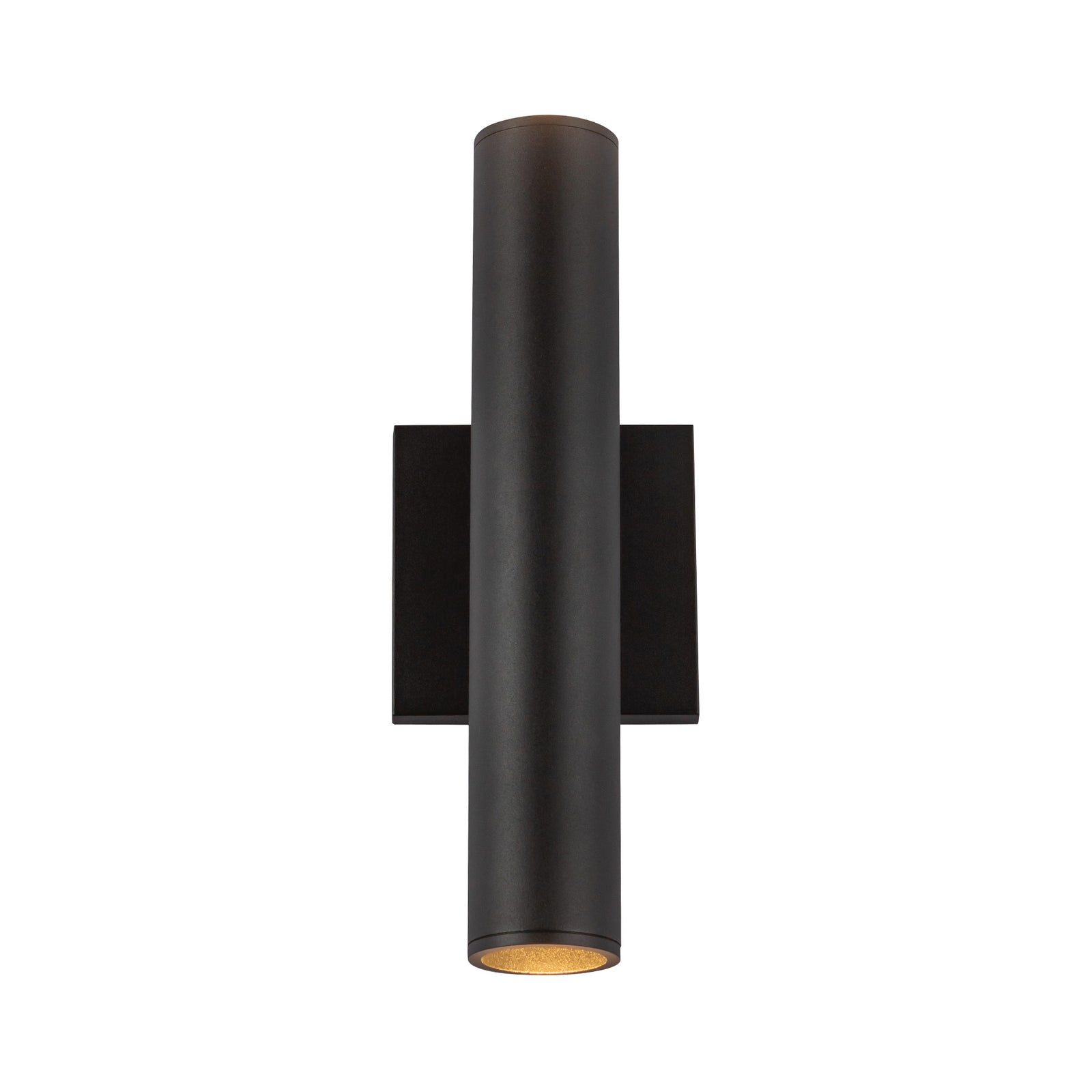 Lorna 12-in (2-in Dia.) 36 Degree Optic Black LED Wall Sconce Up/Down Light