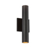 Lorna 12-in (2-in Dia.) 36 Degree Optic Black LED Wall Sconce Up/Down Light