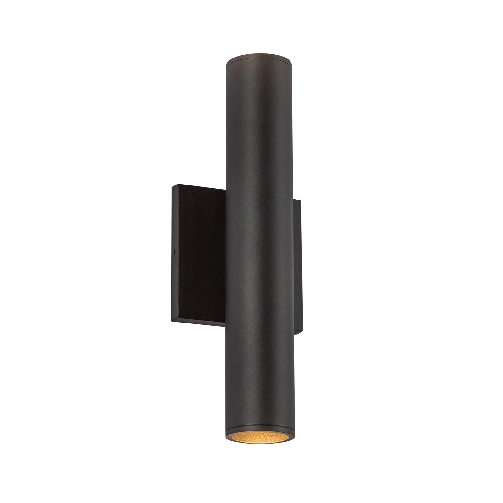 Lorna 12-in (2-in Dia.) 36 Degree Optic Black LED Wall Sconce Up/Down Light