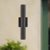 Lorna 16-in (2-in Dia.) 36 Degree Optic Black LED Wall Sconce Up/Down Light