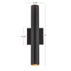 Lorna 16-in (2-in Dia.) 36 Degree Optic Black LED Wall Sconce Up/Down Light