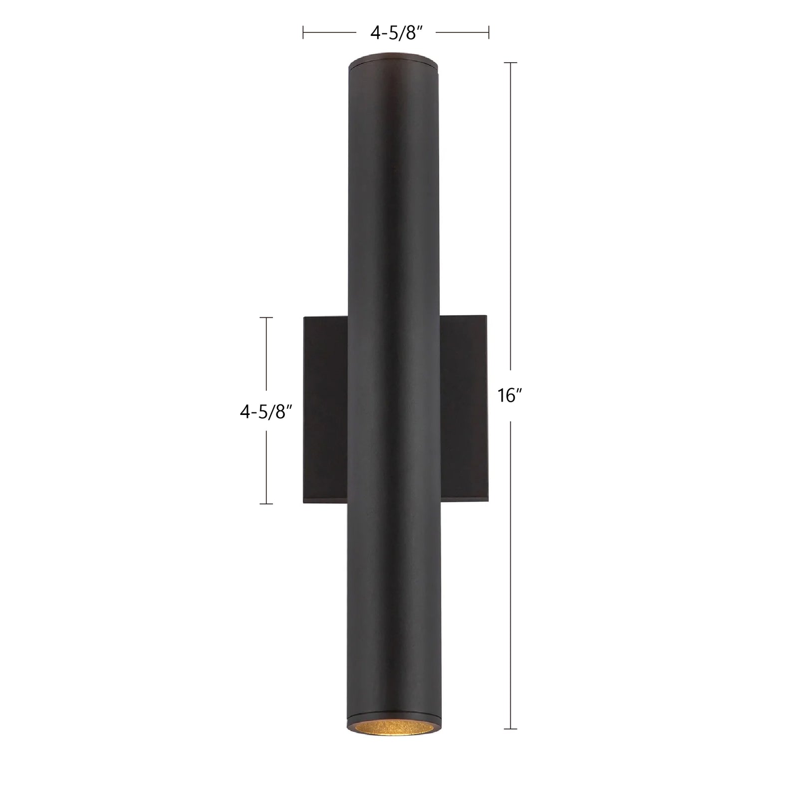 Lorna 16-in (2-in Dia.) 36 Degree Optic Black LED Wall Sconce Up/Down Light