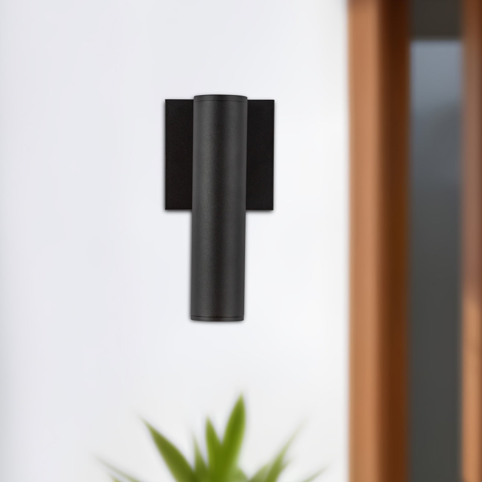 Lorna 9-in (2-in Dia.) 36 Degree Optic Black LED Wall Sconce