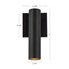 Lorna 9-in (2-in Dia.) 36 Degree Optic Black LED Wall Sconce