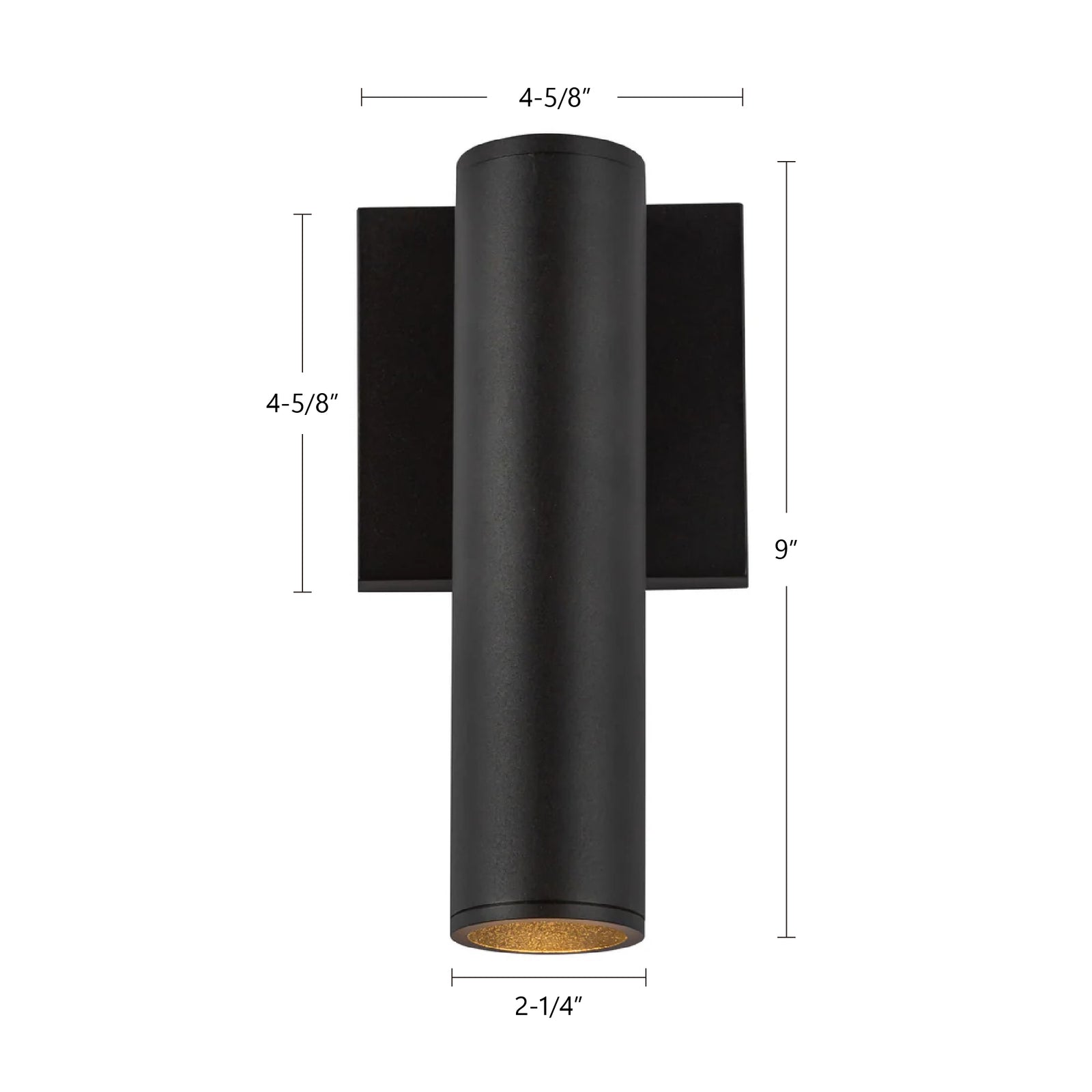 Lorna 9-in (2-in Dia.) 36 Degree Optic Black LED Wall Sconce