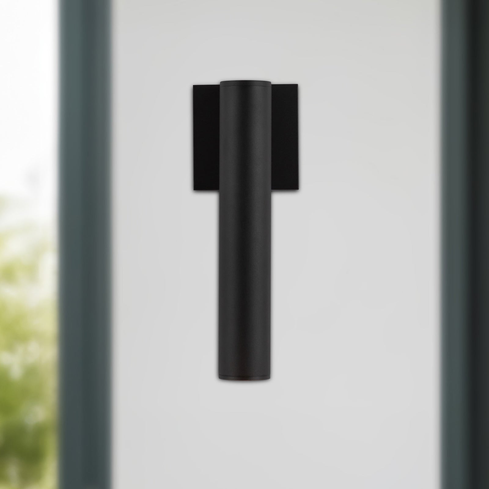 Lorna 12-in (2-in Dia.) 36 Degree Optic Black LED Wall Sconce