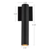 Lorna 12-in (2-in Dia.) 36 Degree Optic Black LED Wall Sconce