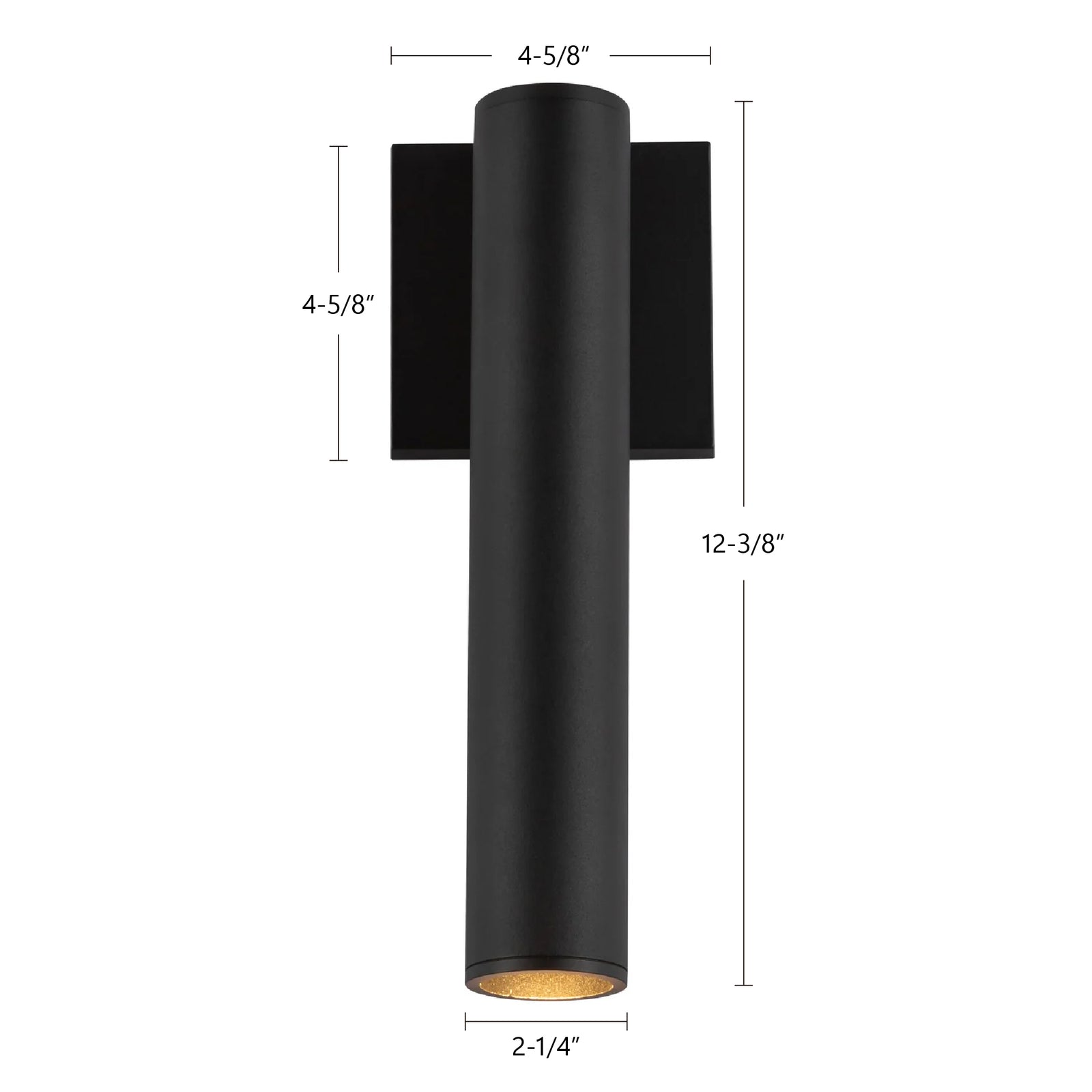 Lorna 12-in (2-in Dia.) 36 Degree Optic Black LED Wall Sconce