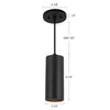 Lorna 8-in (3-in Dia.) 36 Degree Optic Black LED Pendant