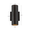 Lorna 9-in (3-in Dia.) 36 Degree Optic Black LED Wall Sconce Up/Down Light