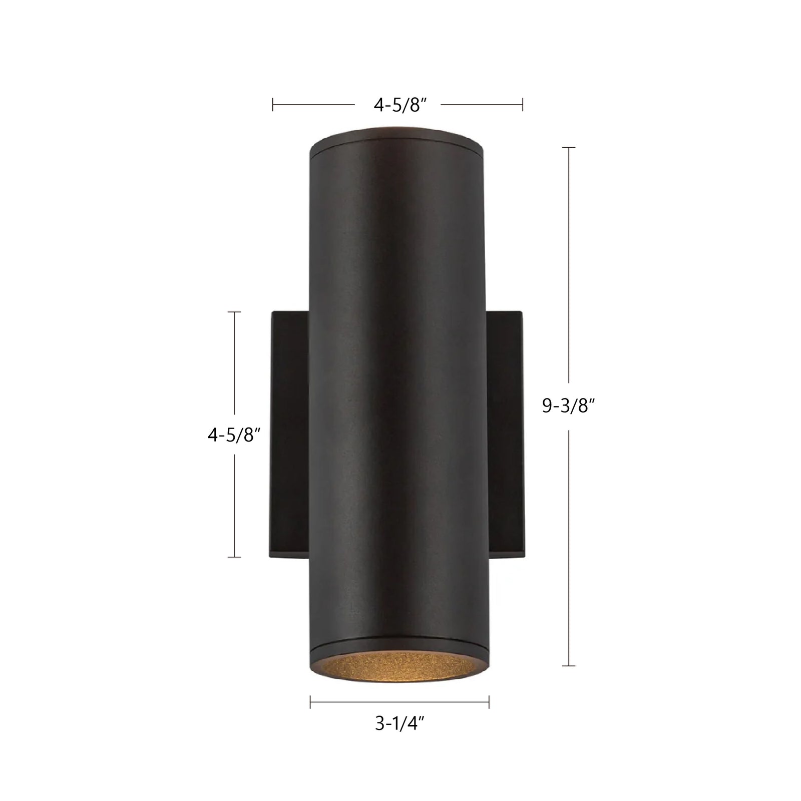 Lorna 9-in (3-in Dia.) 36 Degree Optic Black LED Wall Sconce Up/Down Light