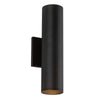 Lorna 12-in (3-in Dia.) 36 Degree Optic Black LED Wall Sconce Up/Down Light