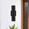 Lorna 12-in (3-in Dia.) 36 Degree Optic Black LED Wall Sconce Up/Down Light