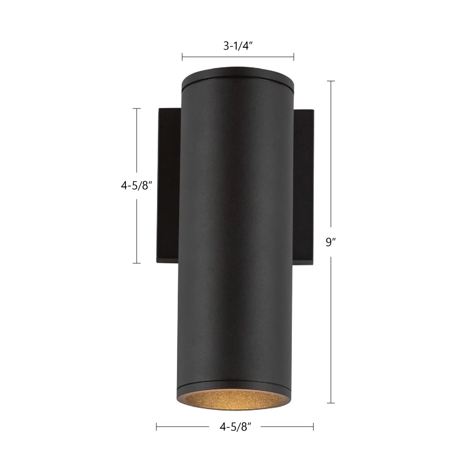 Lorna 9-in (3-in Dia.) 36 Degree Optic Black LED Wall Sconce