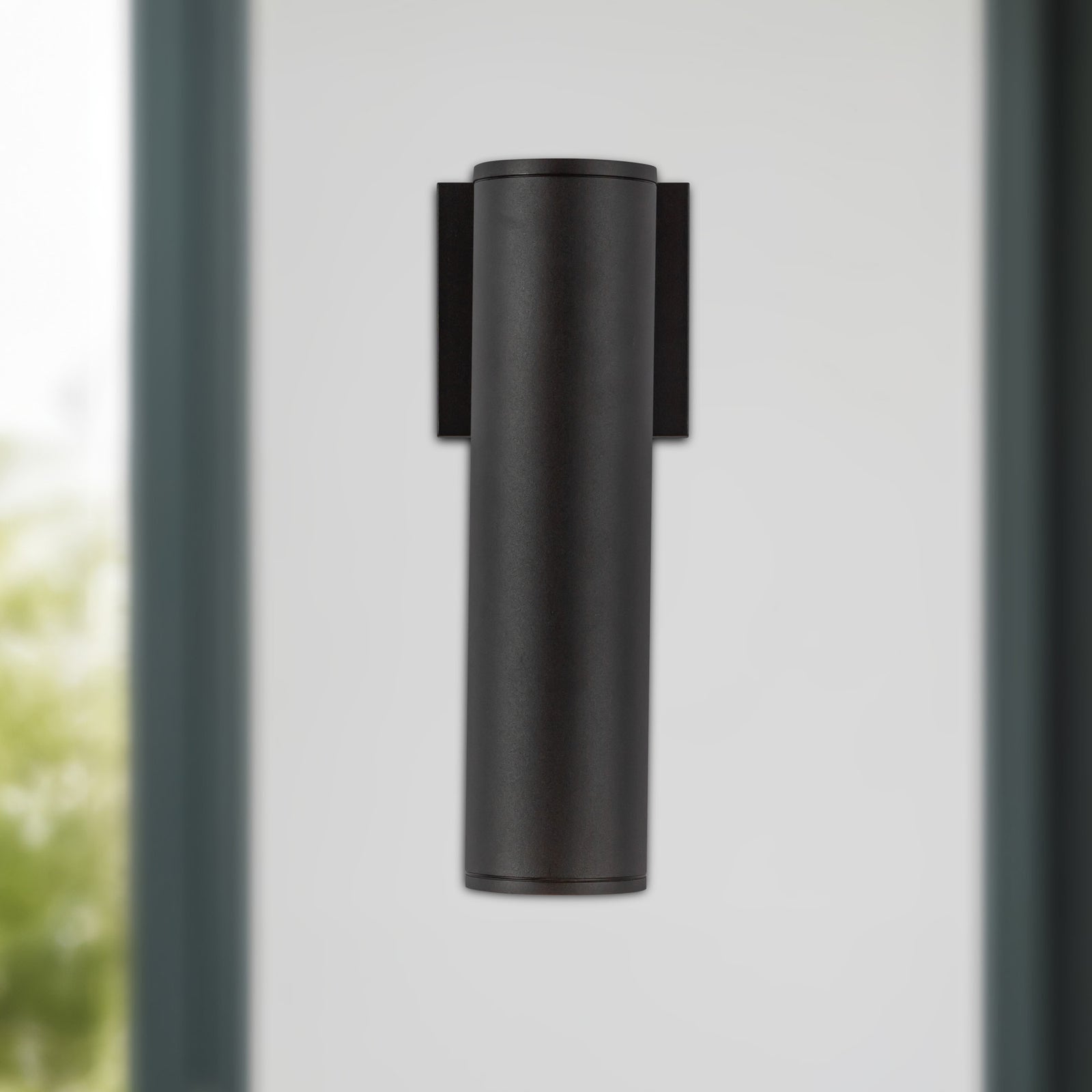 Lorna 12-in (3-in Dia.) 36 Degree Optic Black LED Wall Sconce