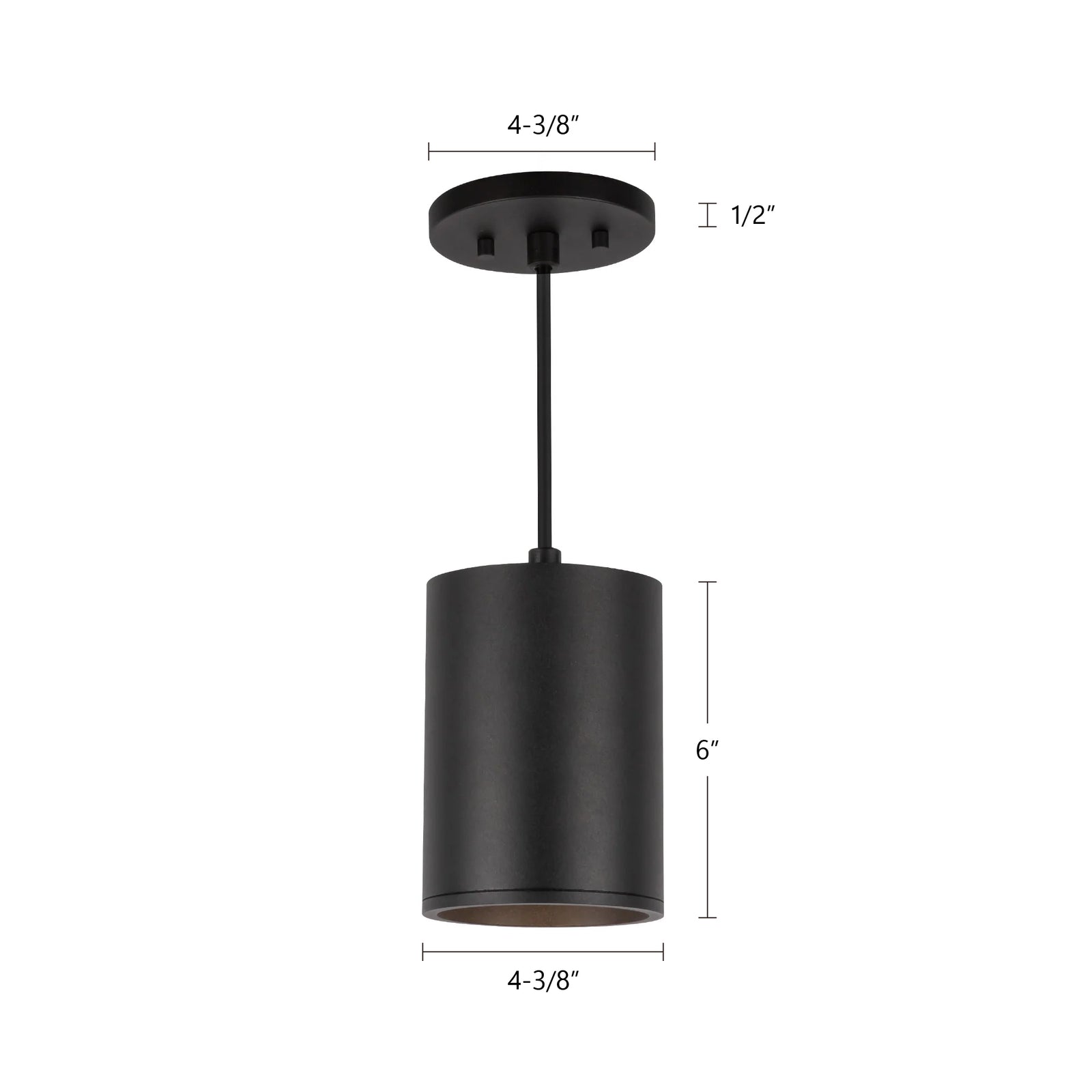 Lorna 6-in (4-in Dia.) 36 Degree Optic Black LED Pendant