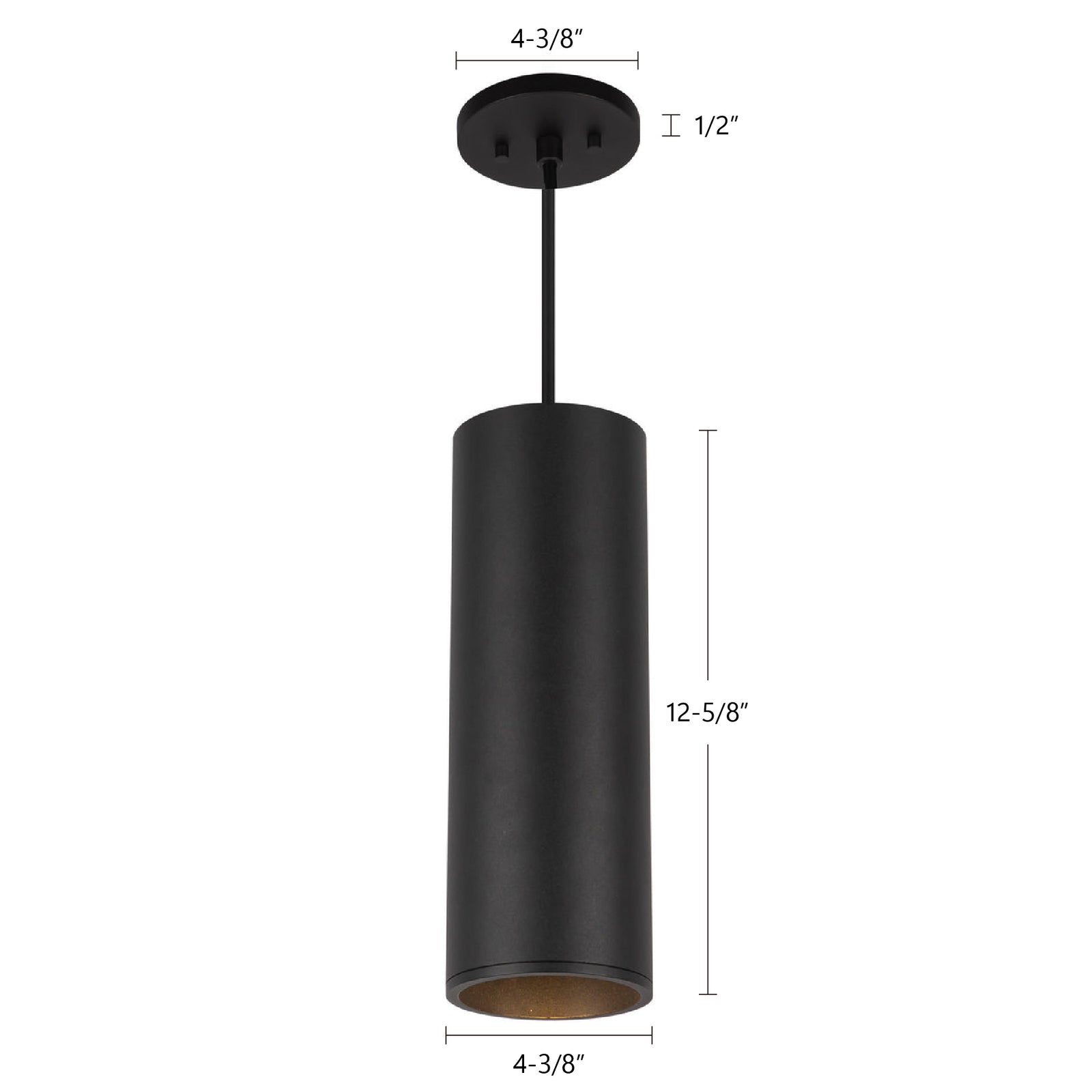 Lorna 13-in (4-in Dia.) 36 Degree Optic Black LED Pendant