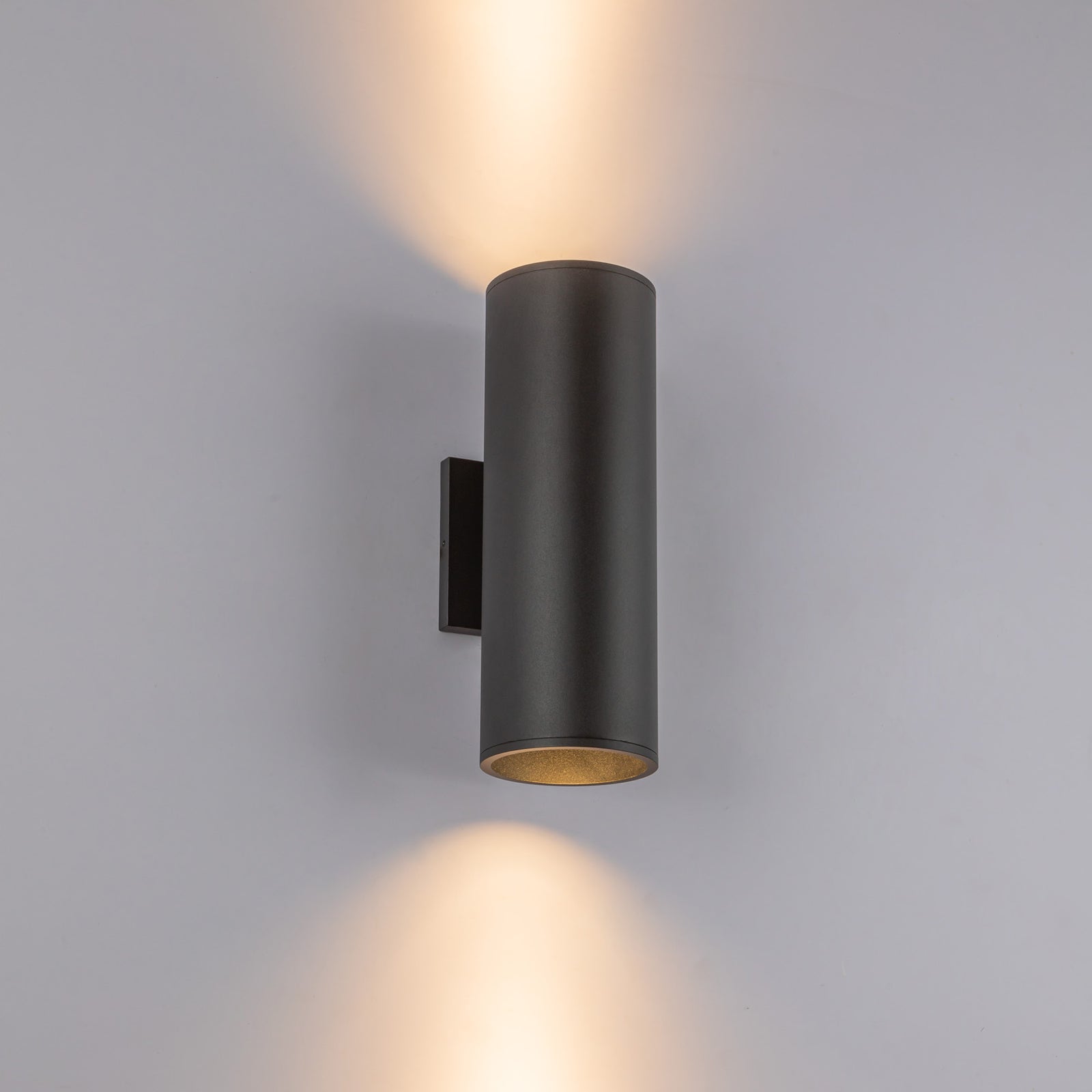 Lorna 12-in (4-in Dia.) 36 Degree Optic Black LED Wall Sconce Up/Down Light