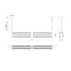 Alai 47-in Vintage Brass/Ribbed Glass LED Linear Pendant