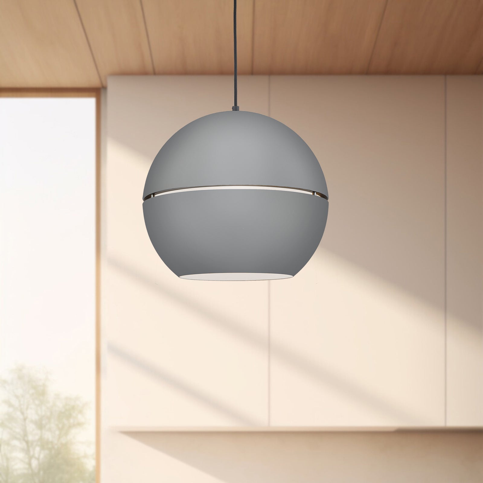 Lucas 16-in Gray 1 Light Pendant