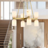 Lucian 22-in Vintage Brass/Alabaster 8 Lights Chandeliers
