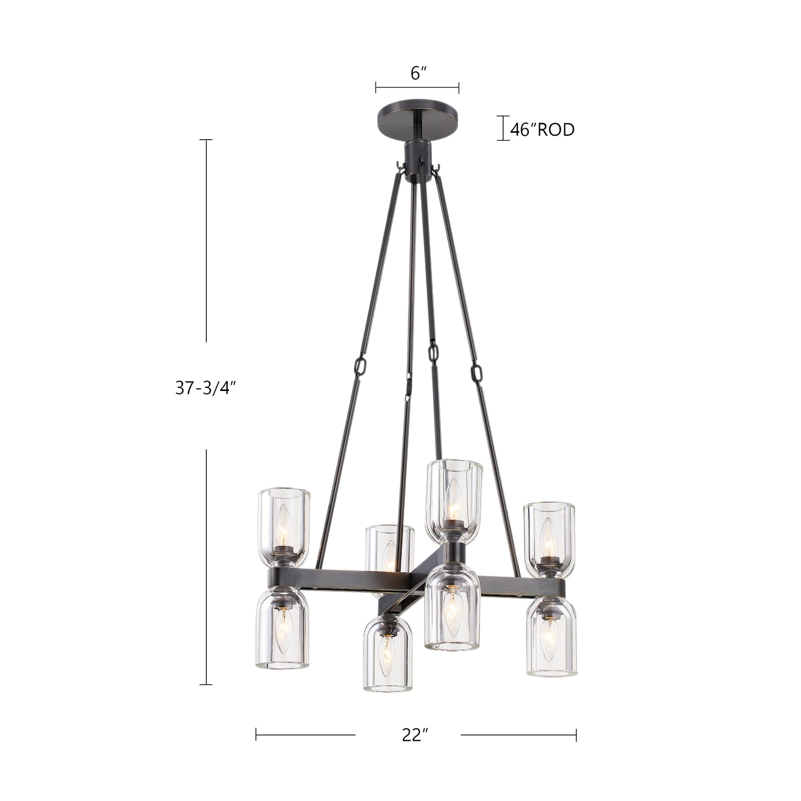 Lucian 22-in Clear Crystal/Vintage Brass 8 Lights Chandeliers
