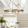 Lucian 36-in Clear Crystal/Vintage Brass 8 Lights Chandeliers