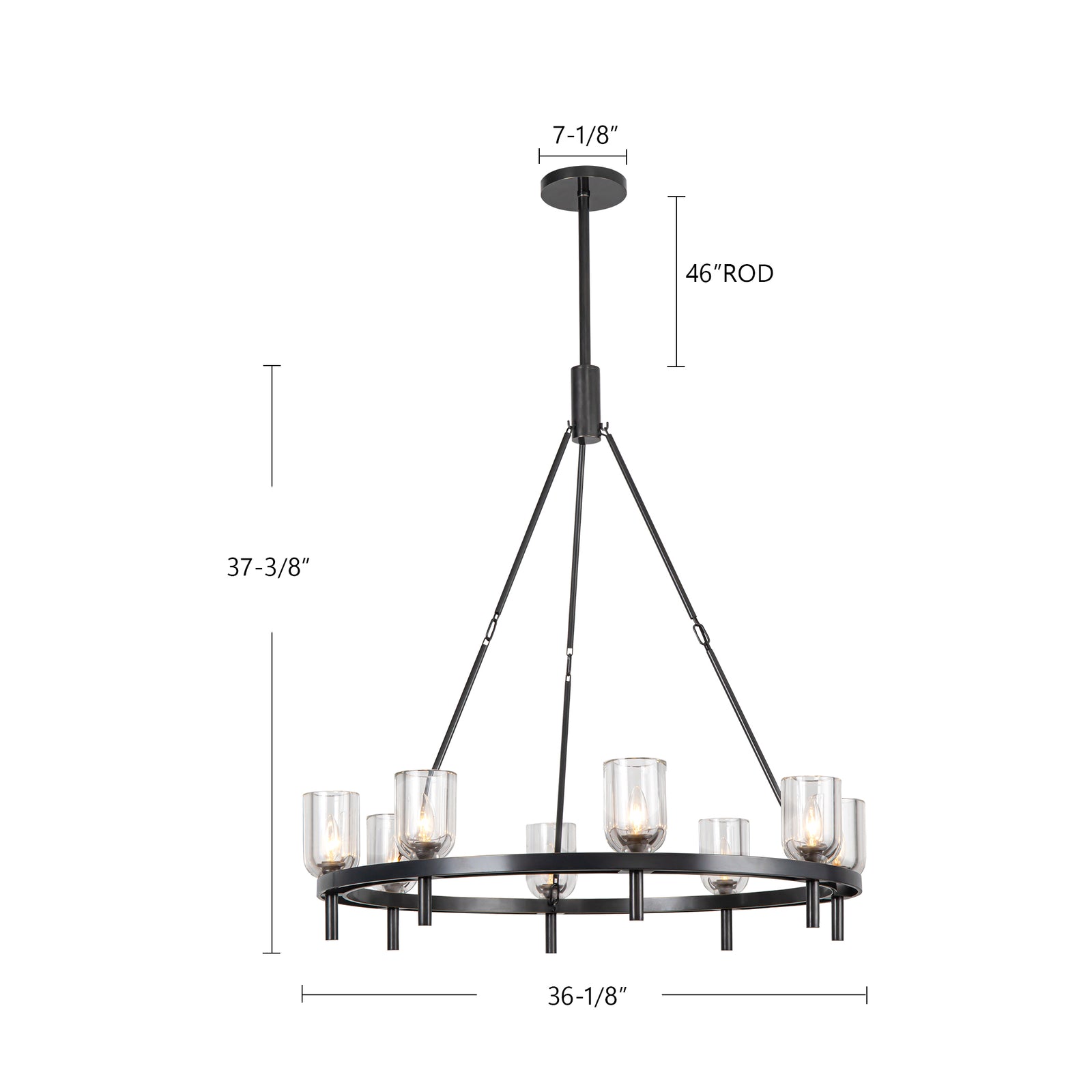 Lucian 36-in Urban Bronze/Alabaster 8 Lights Chandeliers