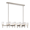 Lucian 52-in Clear Crystal/Polished Nickel 10 Lights Linear Pendant