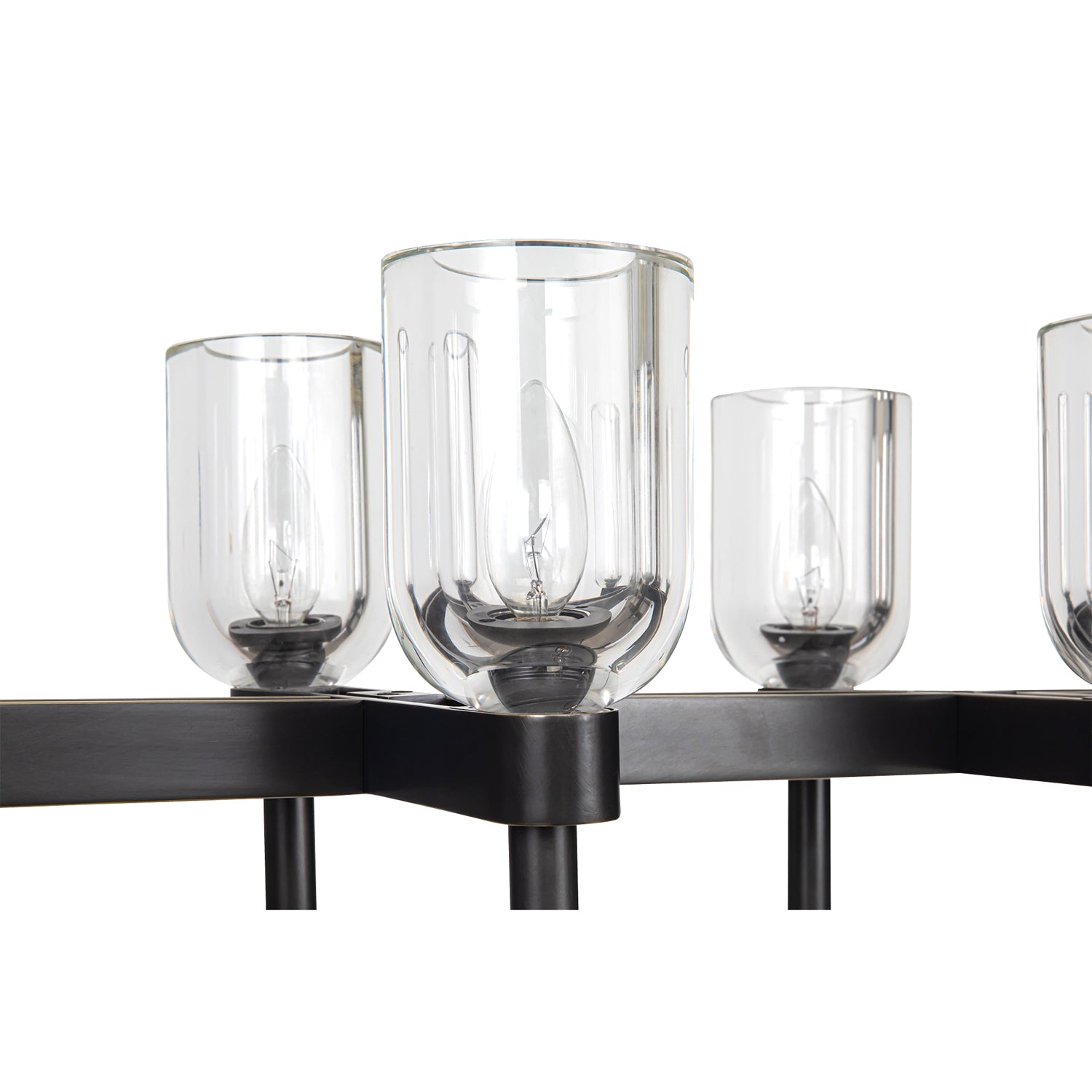 Lucian 52-in Clear Crystal/Urban Bronze 10 Lights Linear Pendant