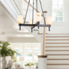 Lucian 22-in Urban Bronze/Alabaster 4 Lights Pendant