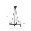 Lucian 22-in Urban Bronze/Alabaster 4 Lights Pendant