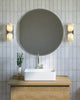 Lucian 11-in Polished Nickel/Alabaster 2 Lights Wall/Vanity