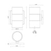 Lund 7-in Gray LED Exterior Wall Sconce