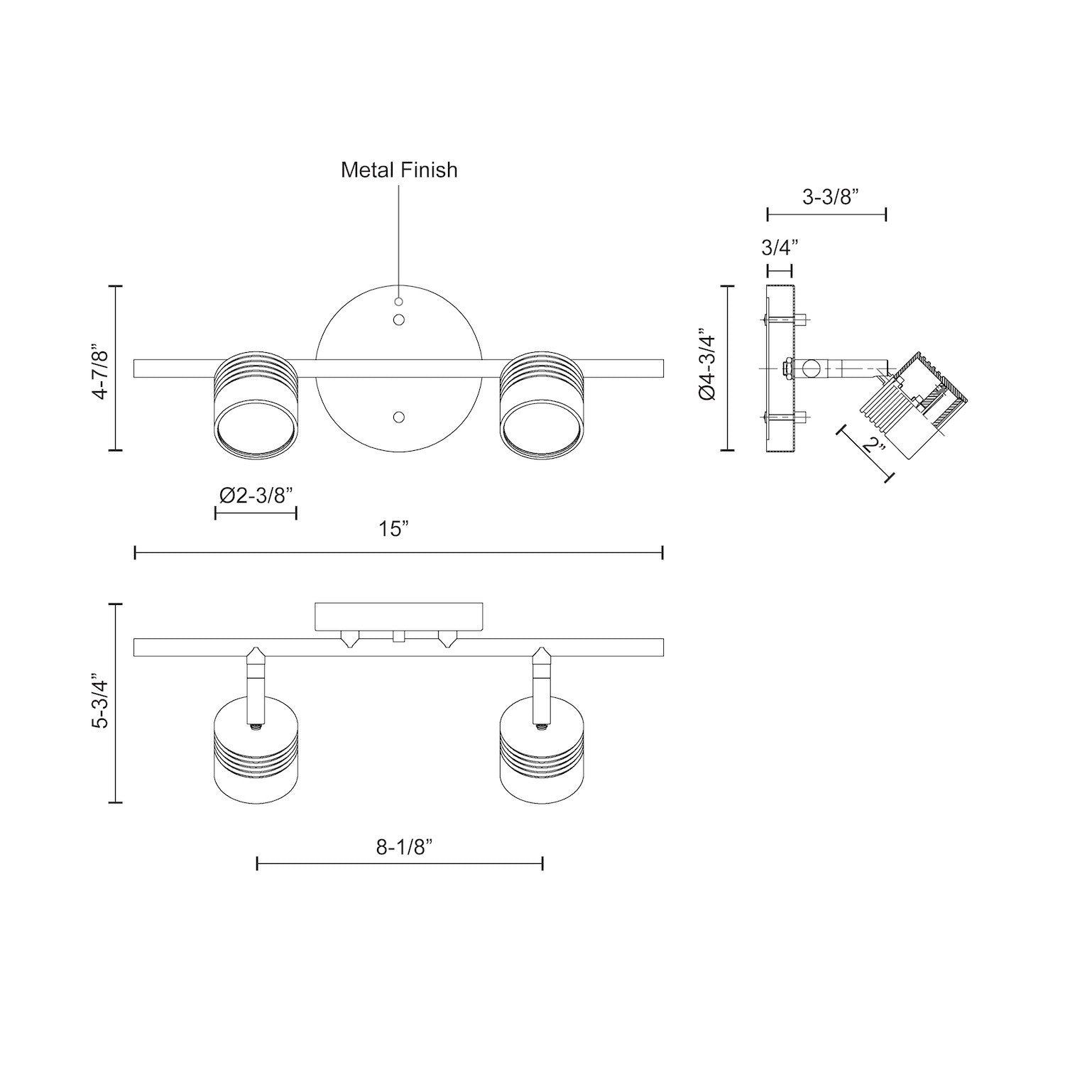 Lyra 15-in Brushed Nickel LED Track Lights