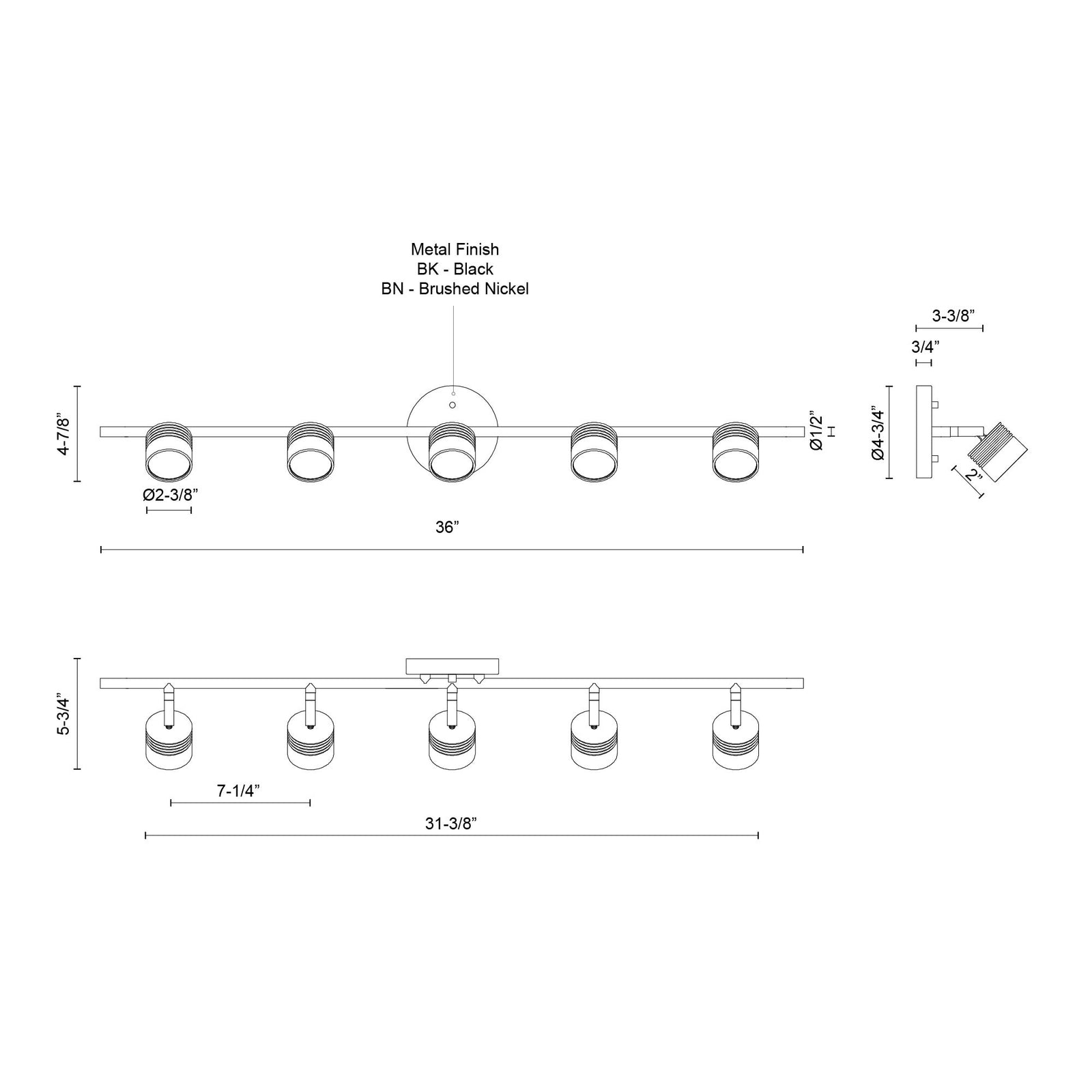 Lyra 36-in Brushed Nickel LED Track Lights